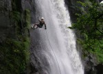 Waterfall rappelling