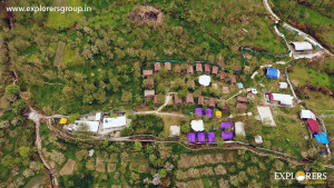 Aerial View - Base camp Shuru Explorers Pune mumbai Adventure Trek Manali Snow Trek